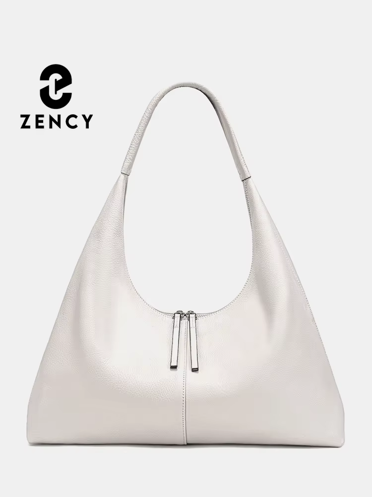 Zency Large Capacity Tote Bag Genuine Leather Hobo Bag Women Handbag Shoulder Purse For Shopper Work For Winter Bag for Mom Wife