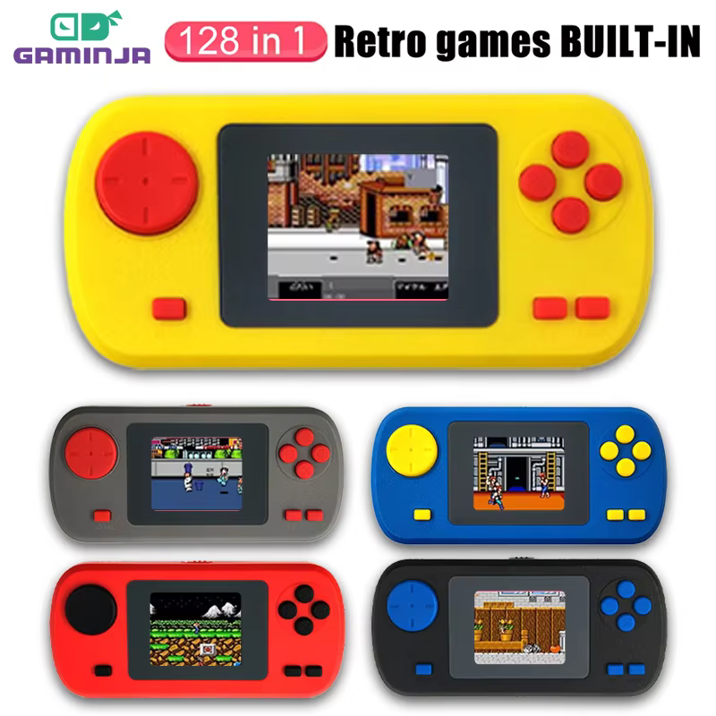 GAMINJA GC32 2.4 Inch TFT Screen Classic Retro Game Player Built-in 128 Games Portable Handheld Video Game Console