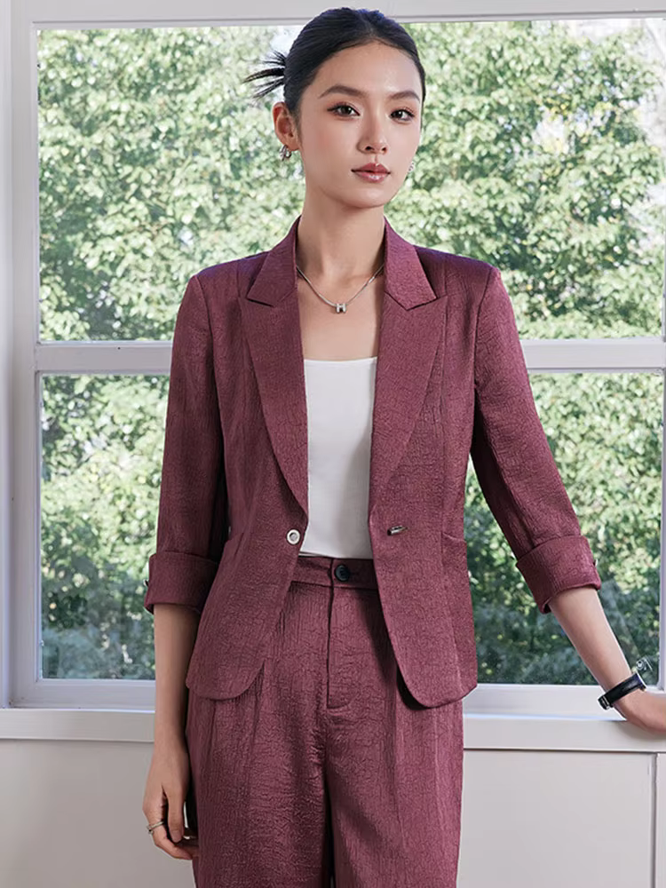 Moda escritório senhoras blazer e calças terno formal angola vermelho feminino jaqueta calças feminino negócios trabalho wear 2 peça conjunto