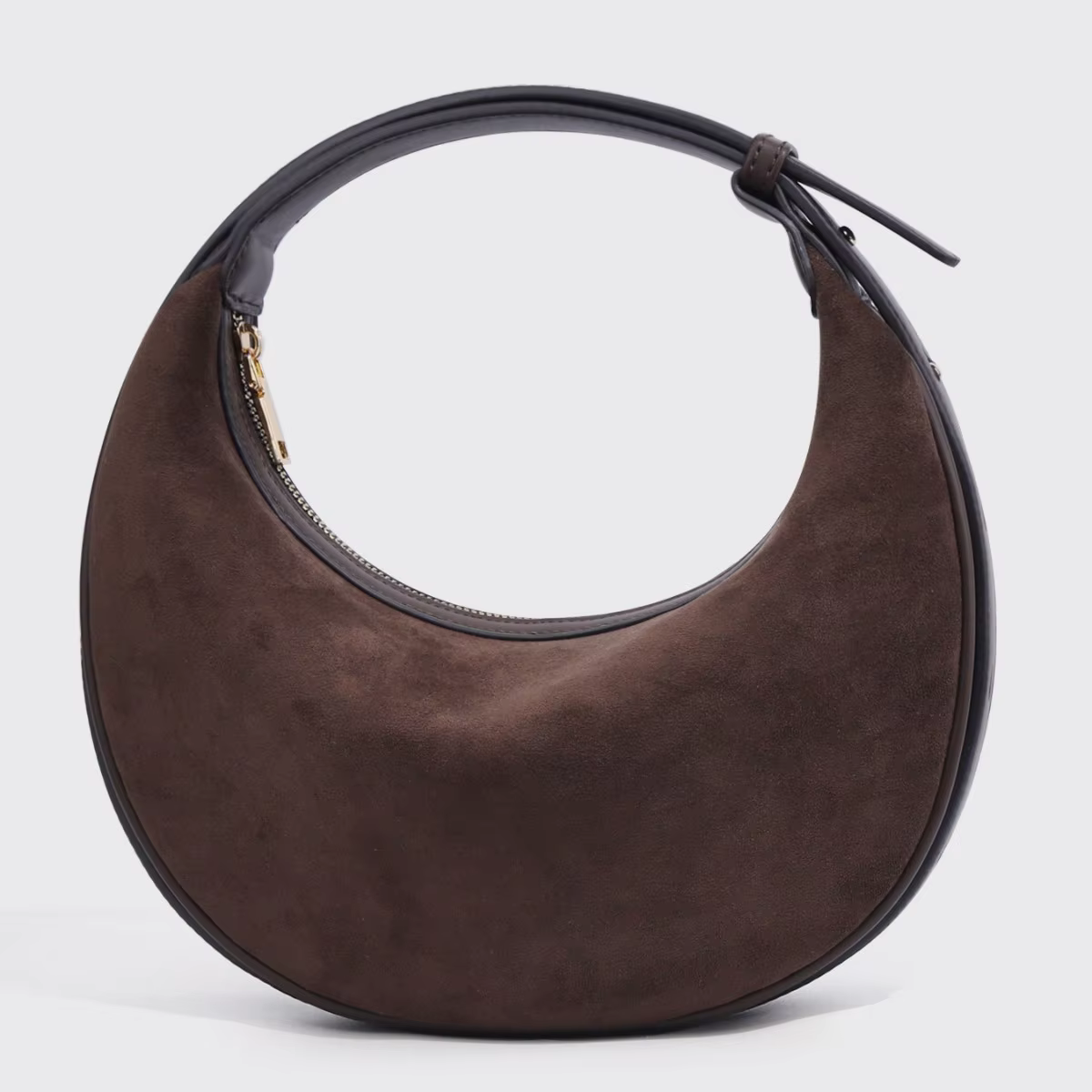 Women Crescent Bag Adjustable Strap Velvet Shoulder Crossbody Handbag Trendy Dumpling Underarm Bag