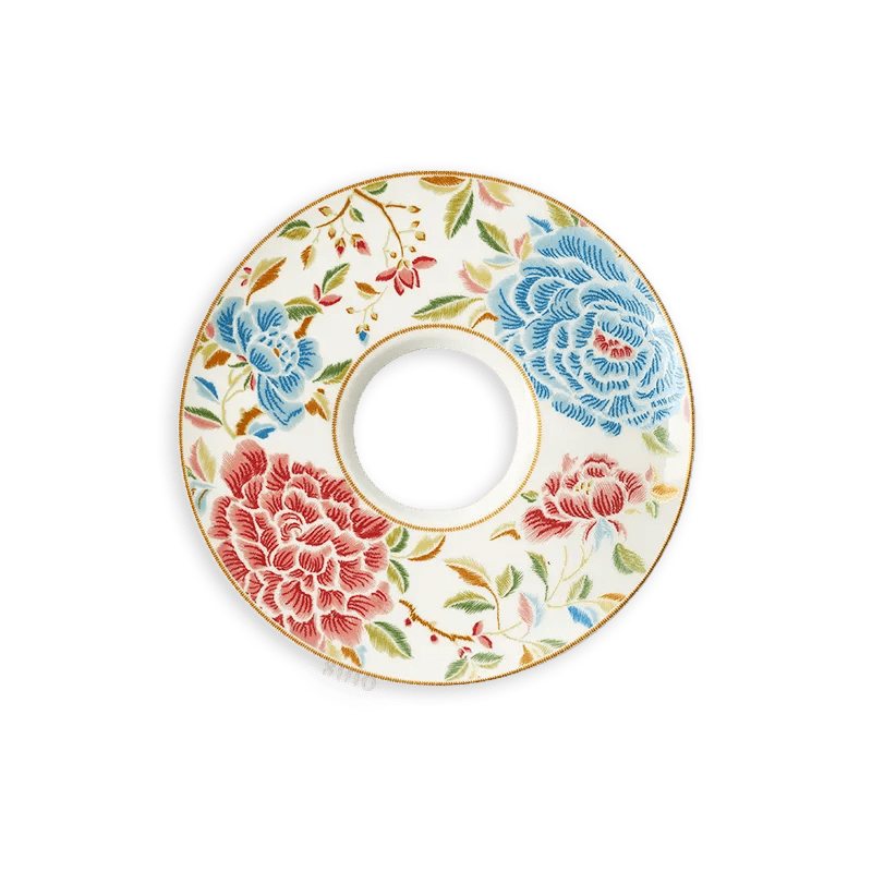 5.7’’Chinoiserie Bone China Tea Cup Saucer – Floral Design
