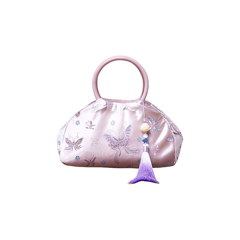 Brocade New Chinese Style Bag Pink Butterfly Handbag