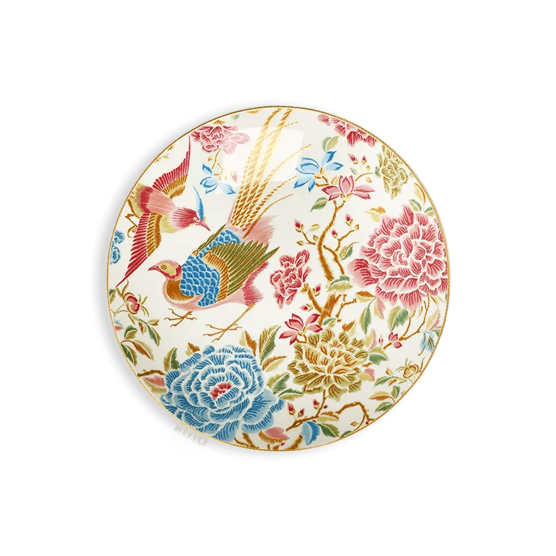 9’’ Chinoiserie Luxury Bone China Round Salad Plate –Phoenix and Peony Design