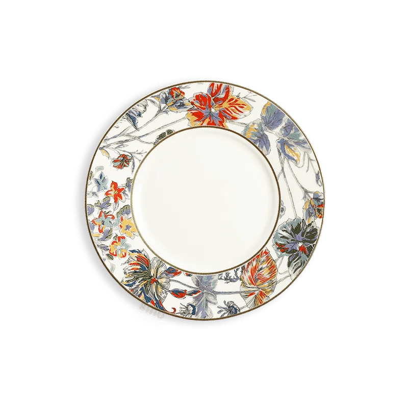 Chinoiserie Bone China Straight-Sided Large Coffee Cup Saucer – Butterfly & Floral Motif