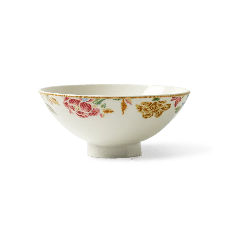 4.75’’ Chinoiserie Bone China Footed Bowl – Floral Design