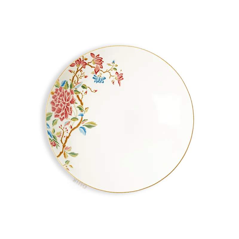 8.25’’ Chinoiserie Bone China Round Salad Plate – Floral Design